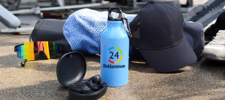 Niebieska butelka z logo Reklamowe24