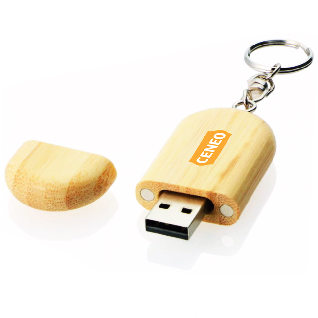 DREWNIANA PAMIĘĆ USB Z DWUKOLOROWYM NADRUKIEM CENEO