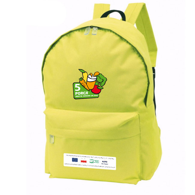 PLECAK ZIELONY - ZNAKOWANIE UNIJNE DRUKOWANE NA APLI