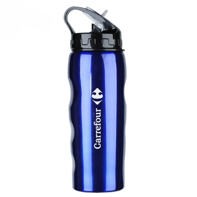 METALOWY BIDON Z GRAWEREM DLA ZNANEJ MARKI CARREFOUR